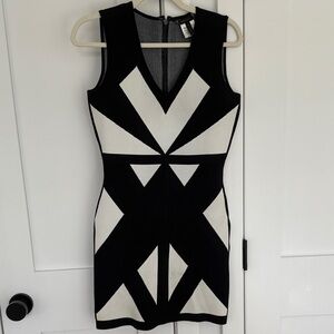 BCBGMaxAzria Monochrome Geometric Mini Dress